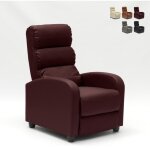 Fauteuil relax inclinable avec repose - pieds en similicuir alice - bordeaux