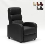 Fauteuil relax inclinable avec repose - pieds en similicuir alice - noir