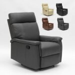 Fauteuil relax inclinable avec repose - pieds en similicuir design aurora - gris