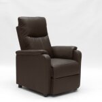 Fauteuil relax inclinable avec repose - pieds en similicuir giulia - marron fonc�