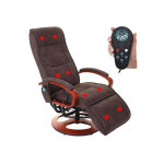 Fauteuil relax massant londres tissu marron imitation daim Fauteuil relax massant londres tissu marron imitation daim