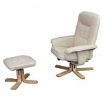 Fauteuil relax / de relaxation m56 avec pouf, simili - cuir, crme