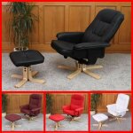 Fauteuil relax / de relaxation m56 avec pouf, simili - cuir, crme