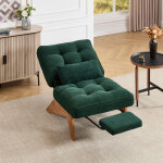 Fauteuil relax avec repose - pieds et dossier r�glable avec coussin lombaire pieds en bois massif en ...