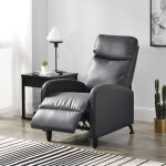 Fauteuil relaxant bregenz inclinable et repose - pieds similicuir gris [en. casa]