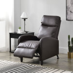 [en. casa] - fauteuil relaxant bregenz inclinable et repose - pieds similicuir marron