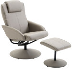 Fauteuil relaxant pivotant 360� ? appui - t�te gris, confortable ? l78 � 67 � 98 cm, id�al salon