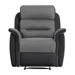 Usinestreet - fauteuil de relaxation 1 place en microfibre et simili lon - gris et noir