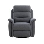 Usinestreet - fauteuil de relaxation 1 place en tissu gris lon - gris fonc