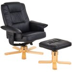Idimex - fauteuil de relaxation avec repose - pieds charly, en synthtique noir