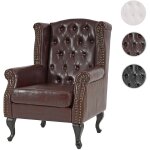 Fauteuil de relaxation chesterfield, cuir synthétique - brun antique avec repose - pied Fauteuil de relaxation chesterfield, cuir synthétique - brun antique avec repose - pied