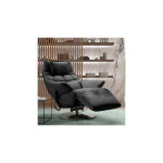 M&s - fauteuil de relaxation électrique en cuir noir - verone M&s - fauteuil de relaxation électrique en cuir noir - verone