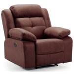 Fauteuil de relaxation manuel nubuck chocolat pinya