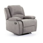 Fauteuil de relaxation microfibre  polo  96cm gris