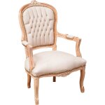 Biscottini - fauteuil rembourr� fauteuil avec accoudoirs en bois style fran�ais fauteuil de chambre chaise ...