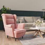 Fauteuil rose velours vidaxl