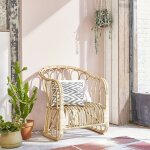 Berah getah ? fauteuil en rotin naturel vintage ? hauteur d'assise 40 cm ? largeur 61 cm ? longueur 120 ...