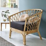 Berah getah - fauteuil en rotin, coussin inclus