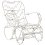 Dkd home decor - fauteuil rotin 75x85x85 blanc