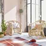 Berah getah - lot de 2 fauteuils en rotin naturel