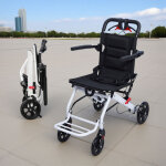 Fauteuil roulant - fauteuil auxiliaire pour personnes handicap�es (n�cessite une pouss�e par une personne), ...