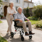 Fauteuil roulant - l�ger et pliable, pesant 6, 2 kg, avec un coussin de si�ge respirant, supportant jusqu'� ...