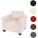Fauteuil salon / club / lounge lyon, simili - cuir, crème Fauteuil salon / club / lounge lyon, simili - cuir, crème