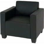 Hhg - fauteuil salon / club / lounge lyon, simili - cuir, noir Hhg - fauteuil salon / club / lounge lyon, simili - cuir, noir