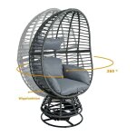 Estexo ? fauteuil pivotant en polyrattan ? structure m�tallique ? hauteur d'assise 40cm ? coussin xxl ...