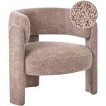 Fauteuil scandinave moderne en tissu chenille rembourr� dossier incurv� assise confortable taupe burea ...