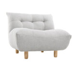 Miliboo - fauteuil scandinave en tissu gris clair et bois clair yumi Miliboo - fauteuil scandinave en tissu gris clair et bois clair yumi