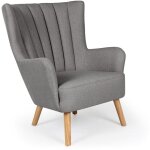 Cotecosy ? fauteuil relax scandinave gris ? dossier matelass� haut ? structure en bois robuste ? dimensions ...
