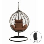 Home deluxe - fauteuil suspendu en poly rotin avec structure cielo couleur : brun, equipement : couverture ... Home deluxe - fauteuil suspendu en poly rotin avec structure cielo couleur : brun, equipement : couverture ...