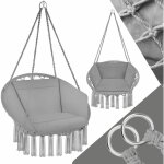 Tectake - fauteuil suspendu avec rembourrage épais de l'assise et du dossier pour un maximum de confort ... Tectake - fauteuil suspendu avec rembourrage épais de l'assise et du dossier pour un maximum de confort ...