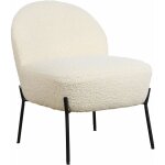 Happy garden ? fauteuil crapaud en tissu bouclette �cru ? dossier rond et assise moelleuse ? structure ...