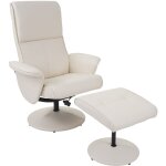 Dcoshop26 - fauteuil tv de relaxation pivotant avec tabouret rembourrage confortable et au dossier haut ...