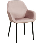 Lot de 2 fauteuils en velours côtelé giulia rose home deco factory Lot de 2 fauteuils en velours côtelé giulia rose home deco factory
