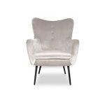 Meubler design - fauteuil en velours design zola - taupe, velours, style art déco, 69 x 68 x 90 cm Meubler design - fauteuil en velours design zola - taupe, velours, style art déco, 69 x 68 x 90 cm