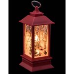 Fric lights and christmas - dcoration de nol lumineuse mini lanterne rouge h 13 cm - feeric christmas ...