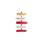 Fric lights and christmas - pancarte dcorative en bois - l 40 cm x h 120 cm - rouge et blanc - livraison ...