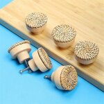 Lot de 24 boutons de commode en rotin boho, boutons de tiroir ronds en bois, poignes de commode, poignes ...