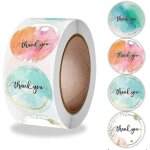 Autocollants de remerciement - 500 pices pour emballage cadeau avec tiquettes aquarelles (1 rouleau ...