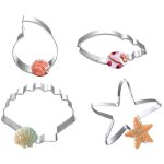 Lot de 4 emporte - pices en acier inoxydable pour biscuits, moules en forme de conque toile, de coquillage, ...