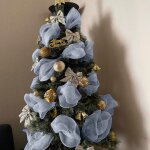 Dcorations d'arbre de nol en ruban de poly - maille dcoratif en aluminium large, 20 pouces (feuille ...