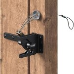 Loquet de portail autobloquant pour clture en bois, robuste,  levier par gravit, avec cble  ressort ...