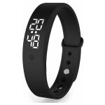 Feiyue - montre pivotell vibratime avec rappel vibrant - jusqu' 10 alarmes quotidiennes - noir