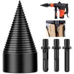 Fendeuse de b�ches, 4 forets coniques amovibles pour bois d'allumage, forets robustes pour perceuses ...