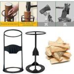 Fendeuse de b�ches manuelle noire, id�ale pour le bois de chauffage et le camping.