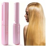 Fer � lisser sans fil, fer plat portable pour cheveux, mini fer plat en c�ramique rechargeable usb - ...