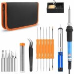Fer a souder electronique reglable temperature 200 degres 220v 60w soudage 8 en 1 kit avec 6 pcs tetes ...